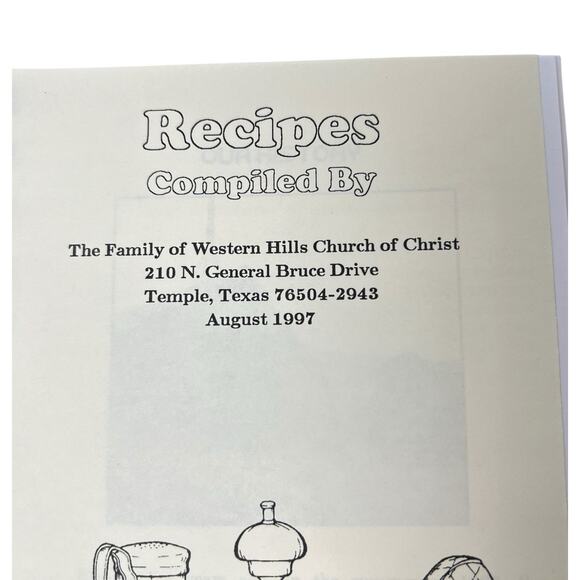 Cookbook Western Hills Church of Christ 1997 Temple Texas Recipes Meals Baking - Picture 3 of 11